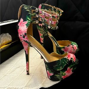 Tropical Platform stilettos.